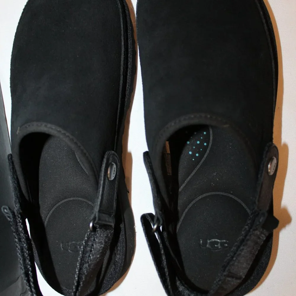 NIB MEN'S UGG‎ SUEDE GOLDENCOAST CLOG SLIPPERS BLACK
